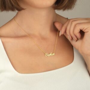 dainty personalized name necklace, custom name necklace, sterling silver name necklace, personalized jewellery, stylish gift for her, ic103