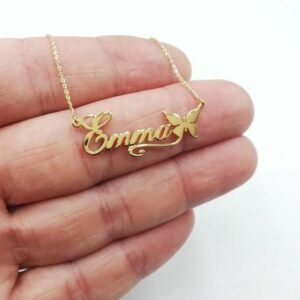 butterfly signature name pendant