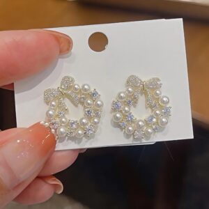 celeste pearl circle earrings