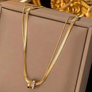 luxe herringbone duo pendant