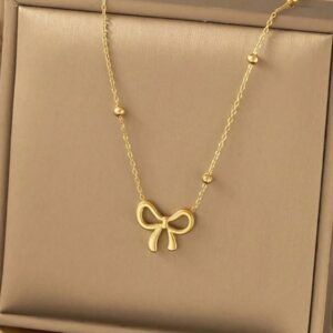 valentina bow charm necklace